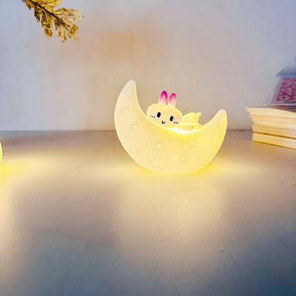 Creative Moon Night Light for Kids – Luminous Cartoon Rabbit Desk Lamp, Birthday Gift & Decorative Ornament