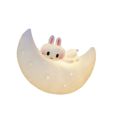 Creative Moon Night Light for Kids – Luminous Cartoon Rabbit Desk Lamp, Birthday Gift & Decorative Ornament