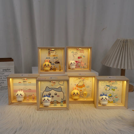 Cartoon Food Play Night Light Wooden Ornament Children's Bedroom Sleeping Lamp Home Decoration