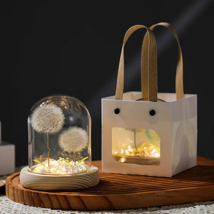 Real Dandelion Glass Dome Ornament – Handmade Desktop Decoration & Romantic Holiday Gift for Girls