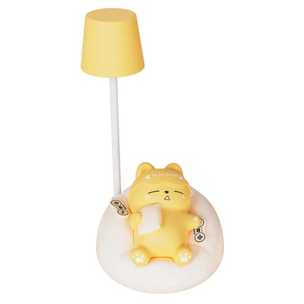 Cute Sleeping Cat Night Light 3-Speed Pat Lamp Bedside Eye Protection Feeding Light for Bedroom