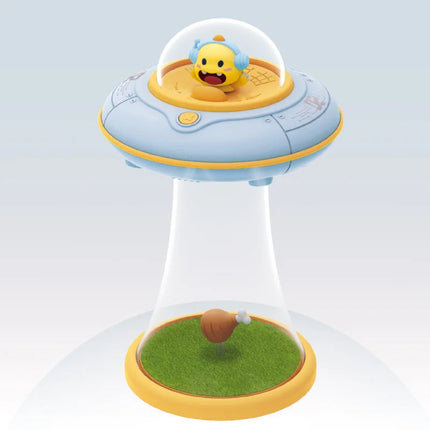Cute Pet Space UFO Night Light USB Rechargeable Stepless Dimming LED Cartoon Bedside Lamp for Children's Bedroom