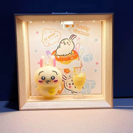 Cartoon Food Play Night Light Wooden Ornament Children's Bedroom Sleeping Lamp Home Decoration