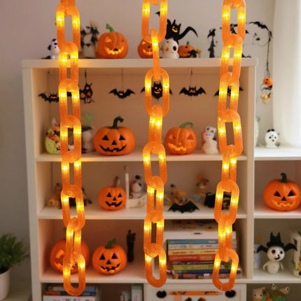 Halloween LED Colored String Lights – Iron Chain Decorative Lights for Bar, Party, Holiday, and Room Atmosphere Decor