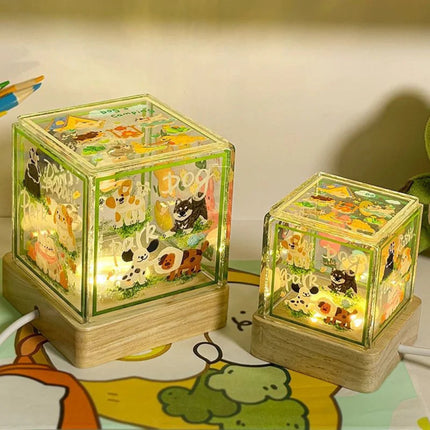 Puppy Night Light – Cute Acrylic USB Bedside Lamp, Atmospheric Bedroom Decor & Gift for Girls