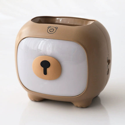 Bear Pen Holder Night Lamp Cute Girly Heart Romantic Bedside Lamp Multifunctional Nordic Style Bedroom Lighting