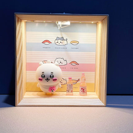 Cartoon Food Play Night Light Wooden Ornament Children's Bedroom Sleeping Lamp Home Decoration
