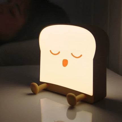 Toast Bread Night Light USB Rechargeable Pat Lamp Timer LED Single and Double-Sided Luminous Square Bedside Lamp