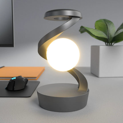 LED Desk Lamp with Wireless Charging – Rotating Suspension, Dimmable Nightstand Light for Bedroom/Home Office