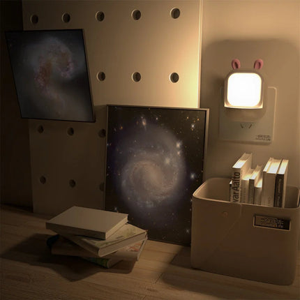 Cute Rabbit Night Light Energy Saving LED White and Warm Light for Living Room Desk Bedroom Dressing Table