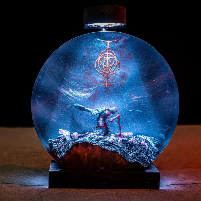 Fallen Knight Helmet 3D Resin Lamp Unique Boys Room Decoration Night Light Gift