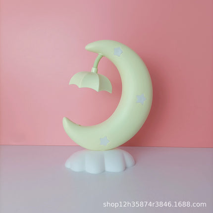 Cute Mini Desktop Lamp Rechargeable Eye Protection Reading Light Bedside Decorative Night Light for Dormitory