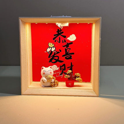 Cartoon Food Play Night Light Wooden Ornament Children's Bedroom Sleeping Lamp Home Decoration