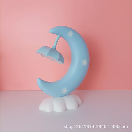 Cute Mini Desktop Lamp Rechargeable Eye Protection Reading Light Bedside Decorative Night Light for Dormitory