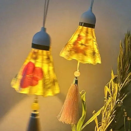 DIY Handmade Mid-Autumn Festival Night Light Kit Dried Flowers Badminton Pendant Ancient Style Craft Material for Gift Creation