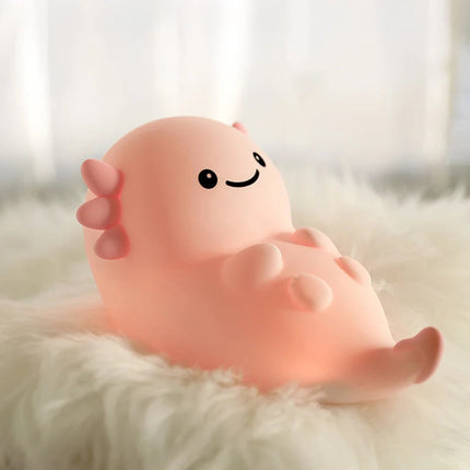 Hexagon Dinosaur Silicone Night Light – USB Rechargeable 3-Level Tap Control LED Lamp with Colorful Timer & Bedside Mood Lighting