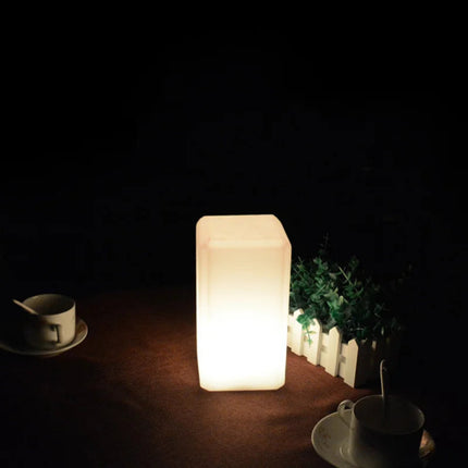 LED Charging Table Lamp – Square Column Night Light, Creative Atmosphere Lamp for Restaurant, Cafe, Bar, or Home