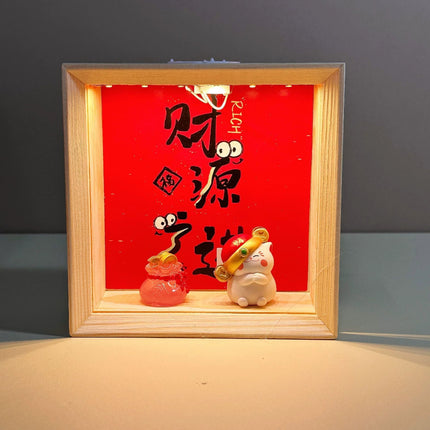 Cartoon Food Play Night Light Wooden Ornament Children's Bedroom Sleeping Lamp Home Decoration