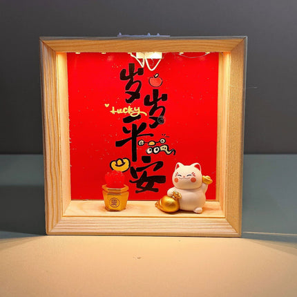 Cartoon Food Play Night Light Wooden Ornament Children's Bedroom Sleeping Lamp Home Decoration