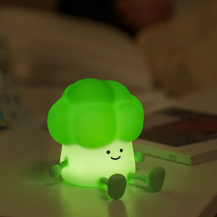 Broccoli Night Light – Rechargeable Portable Table Lamp, Cute Sleep Companion & Bedroom Atmosphere Gift Lamp