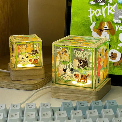 Puppy Night Light – Cute Acrylic USB Bedside Lamp, Atmospheric Bedroom Decor & Gift for Girls