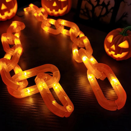 Halloween LED Colored String Lights – Iron Chain Decorative Lights for Bar, Party, Holiday, and Room Atmosphere Decor