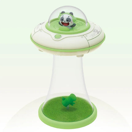 Cute Pet Space UFO Night Light USB Rechargeable Stepless Dimming LED Cartoon Bedside Lamp for Children's Bedroom