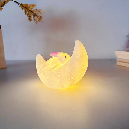Creative Moon Night Light for Kids – Luminous Cartoon Rabbit Desk Lamp, Birthday Gift & Decorative Ornament