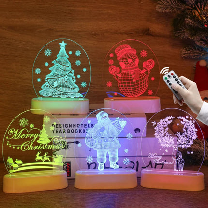 Cozy Christmas Decorative LED Lights 3D  Light String Acrylic Base Neon Atmosphere Night Light Decorative Ornament