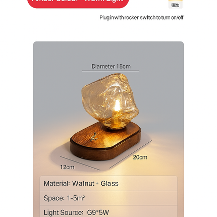 Optical fiber ice stone light

