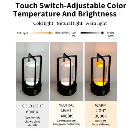Portable Rechargeable Table Lamp – Romantic Ambient Light for Hotel & Camping