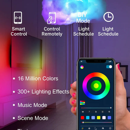 Fantasy Cloud Light DIY Kit – Smart App-Controlled Modular Cloud Lamp, Popular Amazon Home Decor, Creative Lighting for Kids and Adults