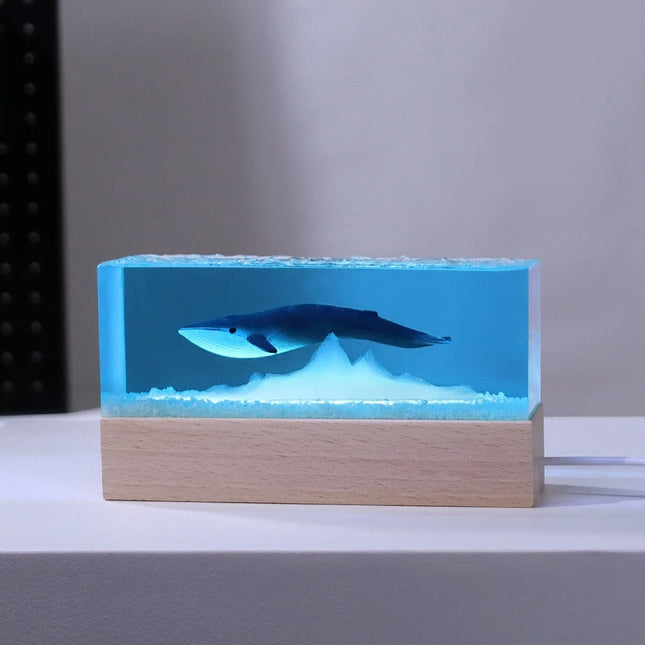 Resin Rectangle Whale Lamp

