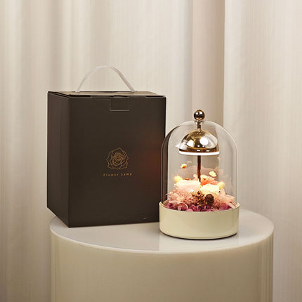 Rose glass lamp with dimmer

