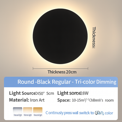 Round LED porch wall light

