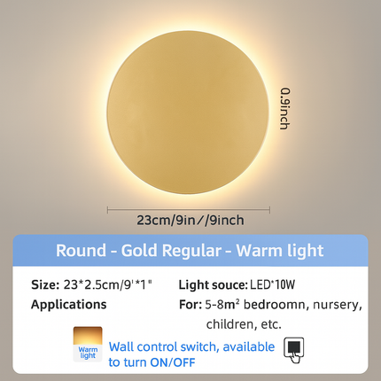 Round wall light with heatsink

