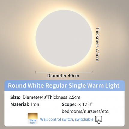 Round wall light with photocell

