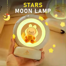 Cute Night Light for Girls – Atmospheric Cat Lamp, “Pick the Stars, Embrace the Moon”, Birthday Gift & Decorative Ornament