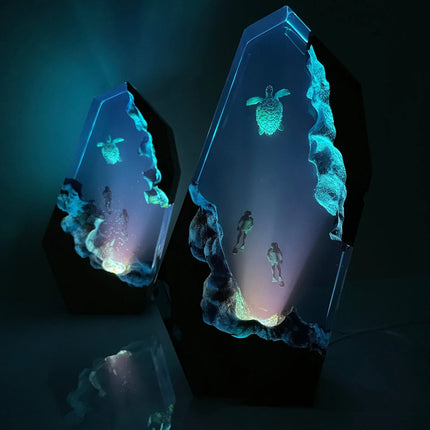 Sea Turtle Resin Lamp