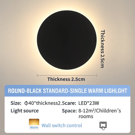 Slim round underline wall light

