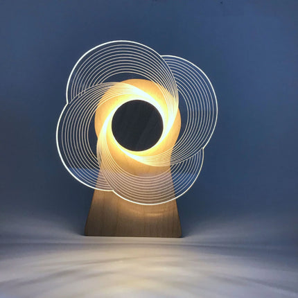 Spinning windmill table lamp

