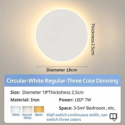 Wireless round wall light outdoor

