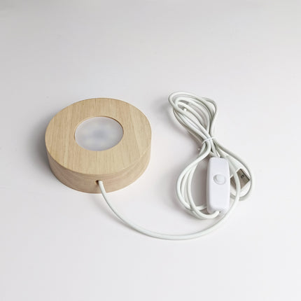 Wooden LED base for crystal ball

