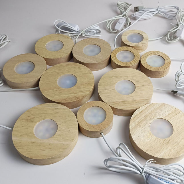 Wooden LED display stand

