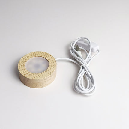 Wooden LED light base

