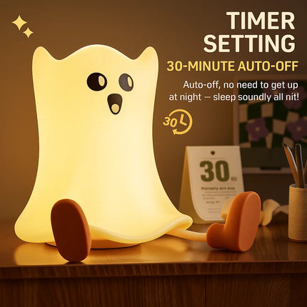 Halloween Ghost Night Light LED Pat Lamp Rechargeable Glow Atmosphere Light Halloween Decoration