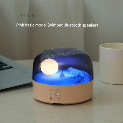 aesthetic crescent night lamp speaker