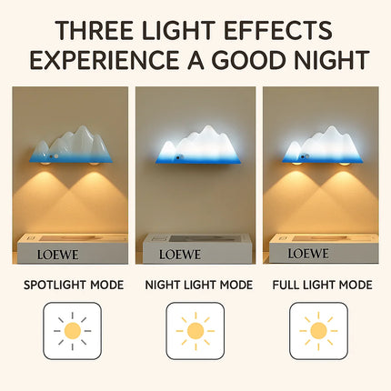 Snow Mountain Smart Human Body Sensor Night Light USB Rechargeable Stepless Dimming LED with Remote Control Magnetic Bedside Lamp for Bedroom