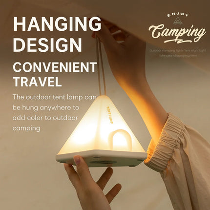 Tent Night Light – Portable Rechargeable Bedside Lamp, Simple Atmosphere Light for Bedroom or Outdoor Camping