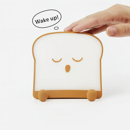 Toast Bread Night Light USB Rechargeable Pat Lamp Timer LED Single and Double-Sided Luminous Square Bedside Lamp